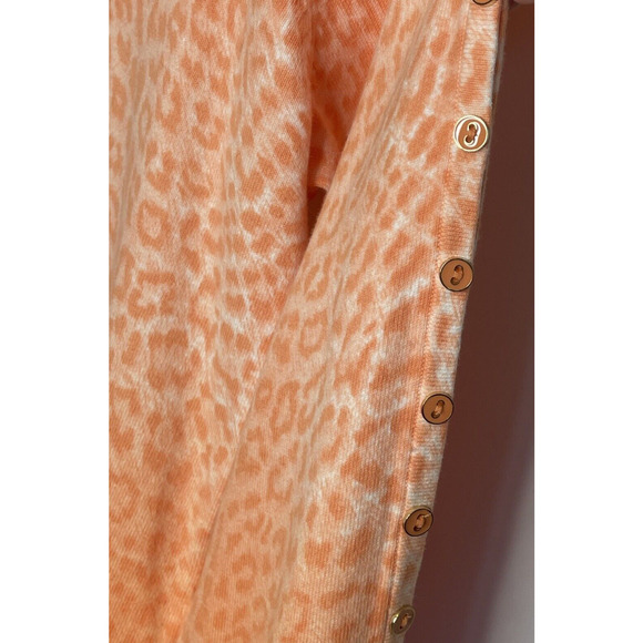 J. MCLAUGHLIN Women's Ombre Orange Leopard Sweater Size M Cotton Modal Blend - Picture 3 of 11
